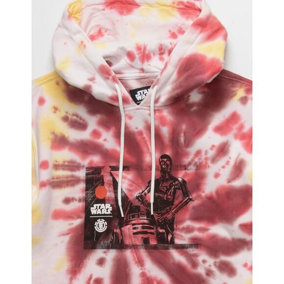 Element X Star Wars Droid Tie Dye Hoodie Mens Size Large Red Combo R2D2 C3PO - Picture 2 of 4